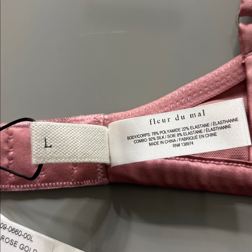 Fleur Du Mal Brilliant Boned Rhinestone Bralette Pink Women’s Size Large NWT! - Picture 9 of 15